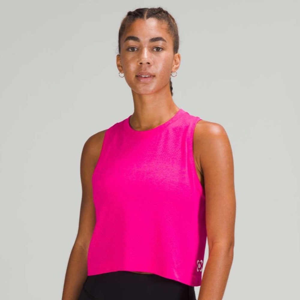 lululemon SeaWheeze Swiftly Breathe Cropped Tank Top, Size 12, Highlight Purple